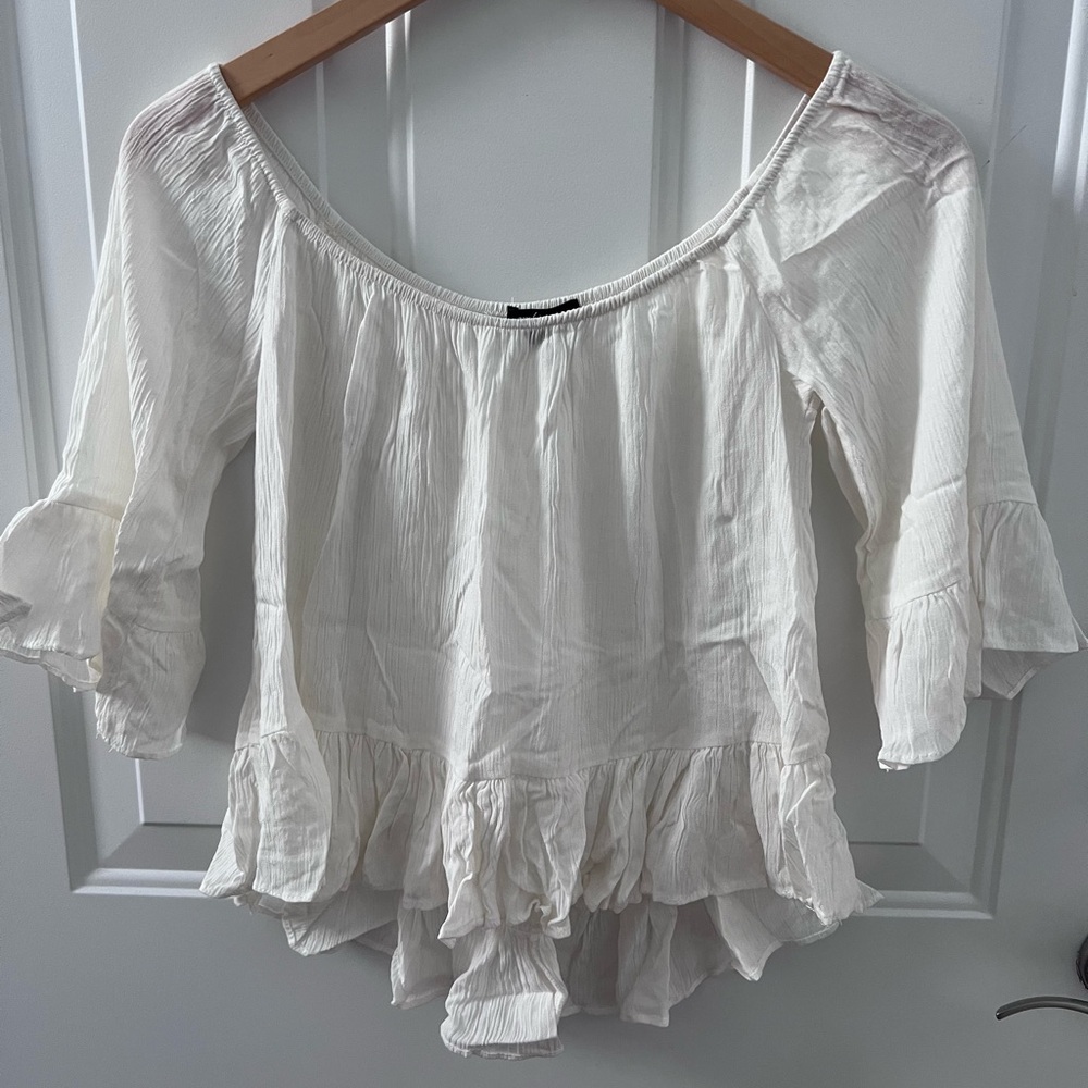 Ambiance Cream Ruffled Blouse